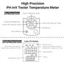 PH Mètre, HT-1202 PH Mètre Haute Précision PH Détecteur Testeur de Qualité de L'eau Numérique 0 ~ 14PH Mètre Numérique