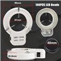 Anneau Lumineux LED, Appareil Photo de Microscope 144 Perle de Source Lumineuse pour Lampe à Anneau réglable(EU Plug 220V)