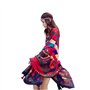 Femmes Châle de Plage Bohême Anti-UV Coupe-Vent Rétro Boléro Tunique Imprimé Floral Longue Cardigan Respirant d'Été Robe de Voya