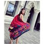 Femmes Châle de Plage Bohême Anti-UV Coupe-Vent Rétro Boléro Tunique Imprimé Floral Longue Cardigan Respirant d'Été Robe de Voya