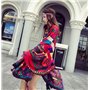 Femmes Châle de Plage Bohême Anti-UV Coupe-Vent Rétro Boléro Tunique Imprimé Floral Longue Cardigan Respirant d'Été Robe de Voya