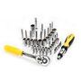 DEKO Caisse a Outil 128 Pièces, Malette Boite Coffret a Outils Complete Bricolage Avec Jeu Complet de Clés, Tournevis et Manchon