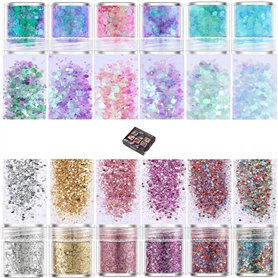 12 Couleurs de Paillettes Epaisses