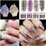 12 Couleurs de Paillettes Epaisses, Pailletées Chunky Glitter de Résine Holographiques Scintillantes Epoxy Mélange pour Bricolag
