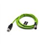 Elecbee Câble de capteur M12 codage D 4 broches mâle vers RJ45 8P8C câble droit à Double extrémité mâle 2M AWG22