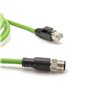 Elecbee Câble de capteur M12 codage D 4 broches mâle vers RJ45 8P8C câble droit à Double extrémité mâle 2M AWG22
