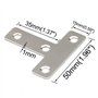 Pxyelec Lot de 20 équerres plates en forme de T à 4 trous pour réparation de meubles en bois plaqué à 90 degrés 50 mm x 50 mm