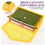 Lot de 6 porte-documents A5, 6 couleurs, avec étiquette nominative et organiseur d'extension de 6 cm, pochette transparente étan