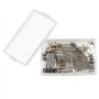 Mr.do Épingles de Sûreté 50 Pièces en 4 Tailles Assorties avec Boîte Finger Guard Argent en Acier Carbone