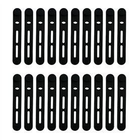 Lot de 20 serre-câbles en silicone Attaches de câble réutilisables noires pour connecter des écouteurs