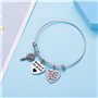 Bracelet réglable avec médaillons comportant les inscriptions « Mother of The Groom » et « Thank You For Raising The Man of My D
