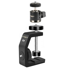 UTEBIT Pince Accroche Caméra de Vis 1/4 + Mini Rotule Pivotante à 360° Support Orientable Caméra en Alliage d'Aluminium Charge M