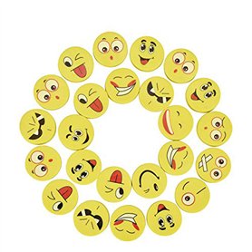 Willingoo Lot de 24 gommes à effacer pour enfant Motif Emoji Smiley