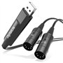 DigitalLife MIDI USB Interface 5-PIN DIN (1 Entrée/1 Sortie) pour Clavier Électronique - Compatible Windows 11 et macOS 15 (Mode