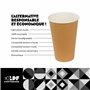 LPF LE PETIT FOURNISSEUR - Lot de 500 Gobelets jetables en Carton Kraft 30-35cl - Recyclable et Biodégradable - Gobelets café, t
