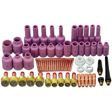 RIVERWELD TIG Jumbo lentille à gaz corps de serrage buse d'alumine tasses en céramique Kit de tailles assorties pour QQ300 PTA D