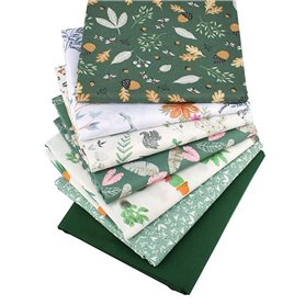 Carrées de Tissu Patchwork en Coton 7 pièces Tissus en Coton Bundle 50 * 50cm Motif Floral et Pois Assortis Tissus de Coton au M