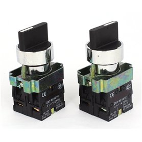 sourcingmap 2 pcs 2 NO Dpst On-Off 3 positions Maintenu Sélecteur rotatif commutateur 600 V 10 A