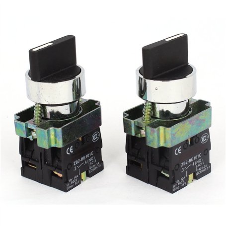 sourcingmap 2 pcs 2 NO Dpst On-Off 3 positions Maintenu Sélecteur rotatif commutateur 600 V 10 A