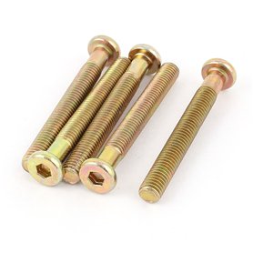 sourcing map M8 x 65mm mâle filetage Hex douille Vis à tête creuse boulons Bronze ton 5 Pcs