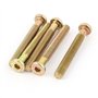 sourcing map M8 x 65mm mâle filetage Hex douille Vis à tête creuse boulons Bronze ton 5 Pcs
