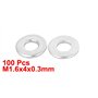 sourcingmap M1.6 x 0.3mm Rondelle Plate en Acier Inoxydable Scellé pour Vis à Boulon 100Pcs
