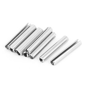 sourcing map Goupille à Ressort Fendue M6 x 40 mm en acier inoxydable 304 Rouleau Cheville broche Argenté 10pcs