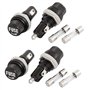 sourcing map 4 pcs bouchon à visser noir monté panneau souder douille porte-fusibles avec fusibles 5x20mm