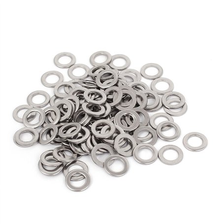 sourcing map M6x10mmx1mm Rondelle Plate en Acier Inoxydable Rond pour Vis à Boulon 100Pcs