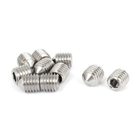 sourcingmap Vis Pointeau Conique pour Poignée de Porte Vis Sans Tête Hexagonale M10x12mm Acier Inoxydable 10 Pièces