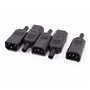 sourcing map 5Pcs IEC 320 C14 Plastique Mâle Puissance Adaptateur Recâblable Connecteur Convertor AC 250V 10A