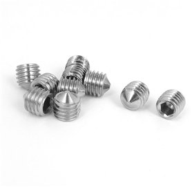 sourcing map Vis Pointeau Conique pour Poignée de Porte Vis Sans Tête Hexagonale M10x10mm acier inoxydable 304 10pcs