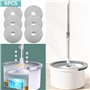 Swetfela Serpillière et Seau Essoreur, Balai Microfibre Rotatif 360° Serpillere Seau et Serpillière, Serpillière pour Nettoyage 