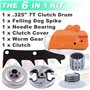 Couvercle d'embrayage avec Pignon pour Husqvarna 445 450, ADEFOL Couvercle + Embrayage + Cloche Embrayage + Vis sans fin + Roule