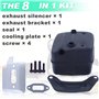 Kit de Pot Échappement pour Husqvarna 371 372XP 385 390XP Série, ADEFOL Silencieux d'échappement + Support + Joint + Plaque de R