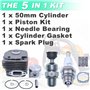 Adefol Nikasil plaqué 50 mm Cylindre Piston Roulement à Aiguilles Joint Kit pour Husqvarna 365 371 372 XP 362 Tronçonneuse Pièce