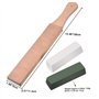 3 Pièces Strops en Cuir Kit, Paddle Strop en Cuir Double Face Bloc de Blocage avec Blanc Vert Polissage des Composés (Grande Tai