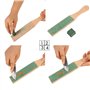 3 Pièces Strops en Cuir Kit, Paddle Strop en Cuir Double Face Bloc de Blocage avec Blanc Vert Polissage des Composés (Grande Tai