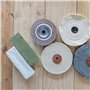3 Pièces Strops en Cuir Kit, Paddle Strop en Cuir Double Face Bloc de Blocage avec Blanc Vert Polissage des Composés (Grande Tai