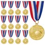 Médailles de Foot en Or, Lot de 12 Médailles de Football en Métal, Trophées de Participation d'Equipe, Cadeaux de Fête
