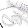 EBOOT Règle d'angle 180 degrés, 25,4 cm, en plastique transparent, moulée par injection