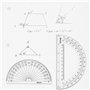 EBOOT Règle d'angle 180 degrés, 25,4 cm, en plastique transparent, moulée par injection