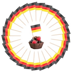 100 Pcs Allemagne Cure-dents Drapeaux