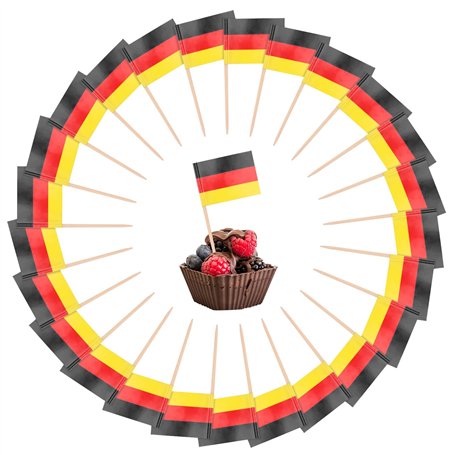 100 Pcs Allemagne Cure-dents Drapeaux