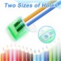 12 Pièces Taille-Crayon, ELEPRUC Taille Crayon avec Reservoir, 2 Trou Manuel Taille Crayon Coloré, Taille Crayon Enfant Portable