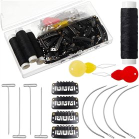 WANGCL Ensemble de 85 Pinces pour Extensions de Cheveux avec 50 Pinces à Pression en Forme de U
