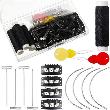 WANGCL Ensemble de 85 Pinces pour Extensions de Cheveux avec 50 Pinces à Pression en Forme de U