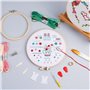 Caydo Kit de Broderie avec Stabilisateur de Broderie Hydrosoluble Comprenant 2 Cercles à Broder, 100 Fils de Couleur, Tissu à Br