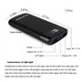 Doshin Chargeur Portable 12000mAh Batterie Externe 2 USB Ports avec Affichage Numérique LCD et LED Torch Power Bank pour iPhone,
