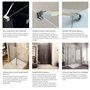 Barre de renfort pour porte de douche par M-Home en acier inoxydable, 50 cm, pour panneau de verre sans cadre de 6mm à 10mm d’ép
